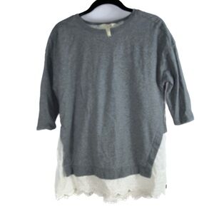 Matilda Jane Top In The Clouds Eyelet Tie Back Half Sleeve Pullover Crewneck